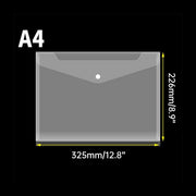 12pcs A4 Plastic File Bag Translucent Document Storage Pouch with Button Closure V528-FILE-HOLDER-12PCS-903515