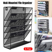 5 Tier Iron File Organiser Desktop File Management Shelf for Office Storage Desk V528-FILE-RACK-397273