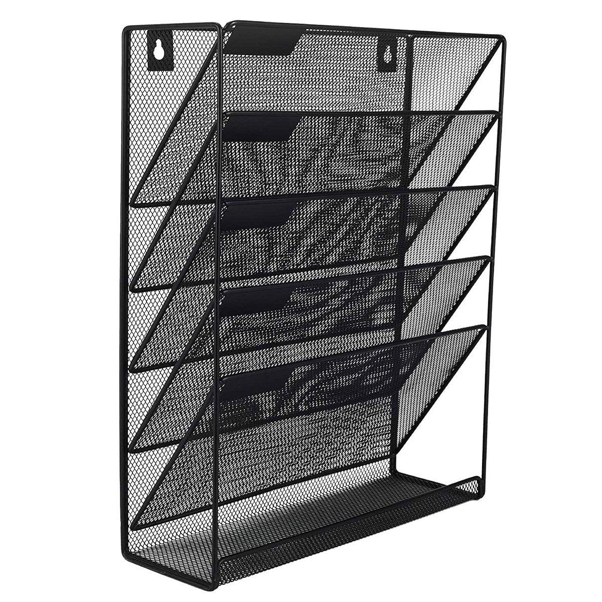 5 Tier Iron File Organiser Desktop File Management Shelf for Office Storage Desk V528-FILE-RACK-397273