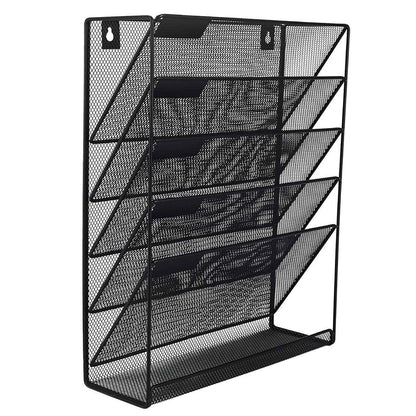 5 Tier Iron File Organiser Desktop File Management Shelf for Office Storage Desk V528-FILE-RACK-397273