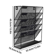 5 Tier Iron File Organiser Desktop File Management Shelf for Office Storage Desk V528-FILE-RACK-397273