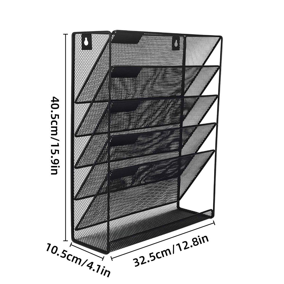 5 Tier Iron File Organiser Desktop File Management Shelf for Office Storage Desk V528-FILE-RACK-397273