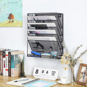 5 Tier Iron File Organiser Desktop File Management Shelf for Office Storage Desk V528-FILE-RACK-397273