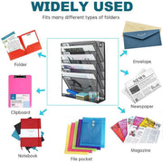 5 Tier Iron File Organiser Desktop File Management Shelf for Office Storage Desk V528-FILE-RACK-397273