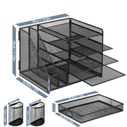 Multi-Tier Desktop Organizer File Holder Document Storage Rack Office Shelf V528-FILE-RACK-BLACK-461085