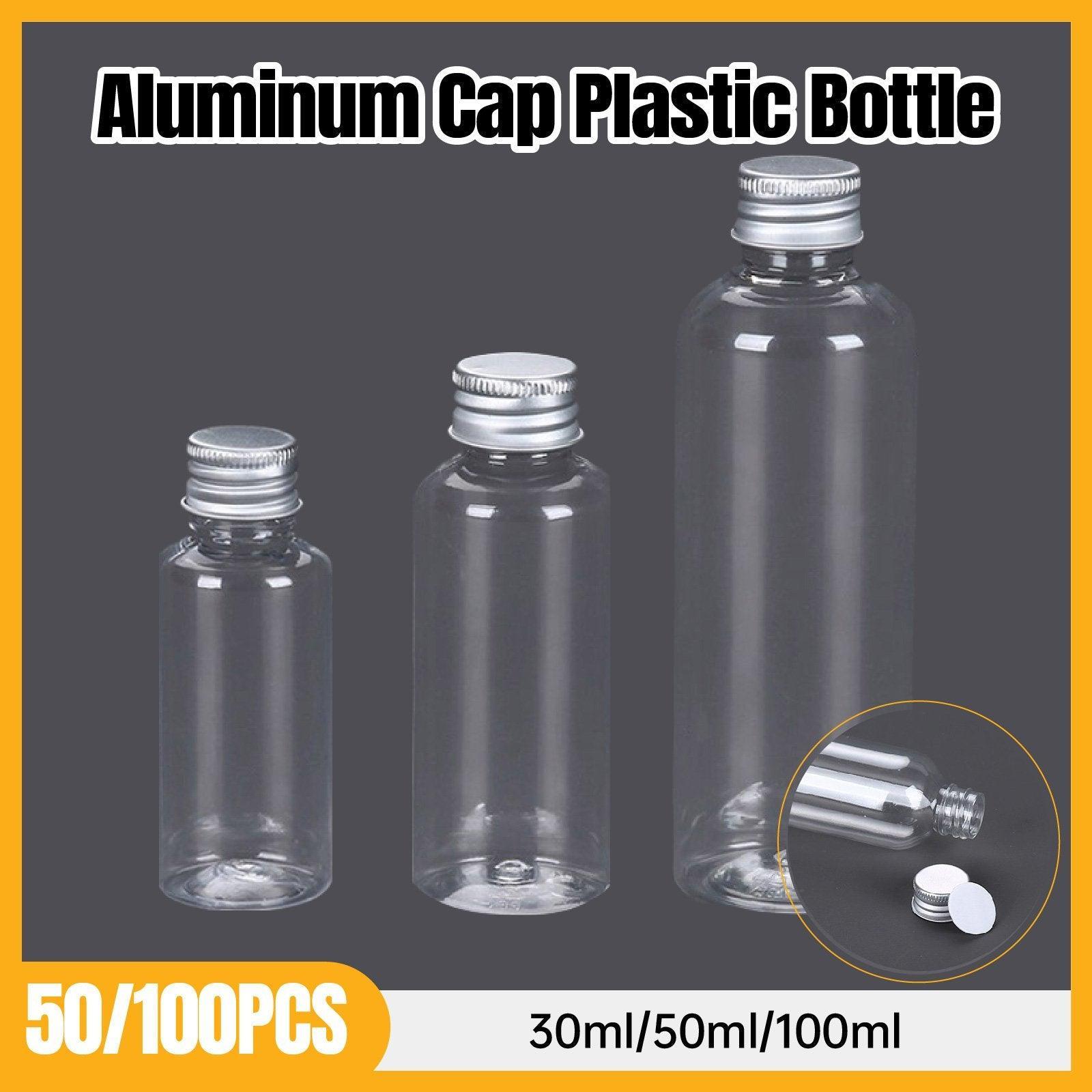 50/100pcs Clear Plastic Bottles with Aluminum Caps Liquid Dispenser Containers - 30ml-100pcs V528-FILLING-BOTTLE-30ML-100PCS-349305