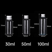 50/100pcs Clear Plastic Bottles with Aluminum Caps Liquid Dispenser Containers - 30ml-100pcs V528-FILLING-BOTTLE-30ML-100PCS-349305
