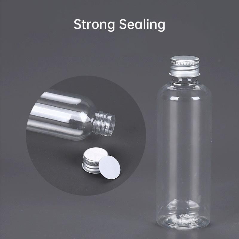 50/100pcs Clear Plastic Bottles with Aluminum Caps Liquid Dispenser Containers - 30ml-100pcs V528-FILLING-BOTTLE-30ML-100PCS-349305