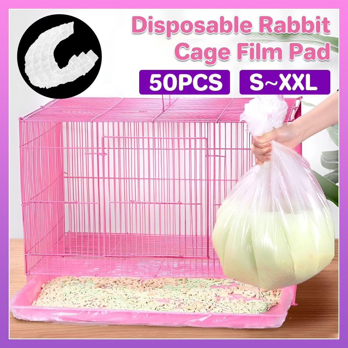 50Pcs Rabbit Cage Liners Disposable Plastic Mat Films Hamster Cage Cleaning Pad - XXL-50PCS