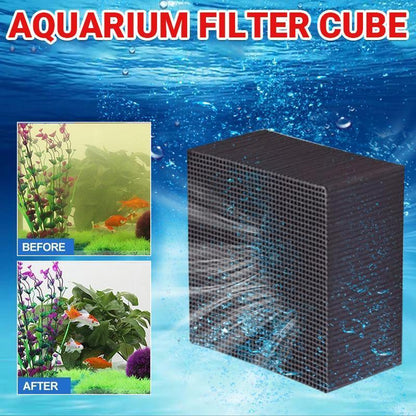 Eco-Aquarium Carbon Filter For Fish Tank Water Purifier Cube Aquarium Cleaner - 10X10X5CM V528-FILTER-10-10-5CM-1PC-343762