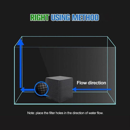 Eco-Aquarium Carbon Filter For Fish Tank Water Purifier Cube Aquarium Cleaner - 10X10X5CM V528-FILTER-10-10-5CM-1PC-343762
