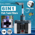 Aquarium Six in One Filter Reverse Air Lift Suction Aeration Wave Maker System V528-FILTER-230588