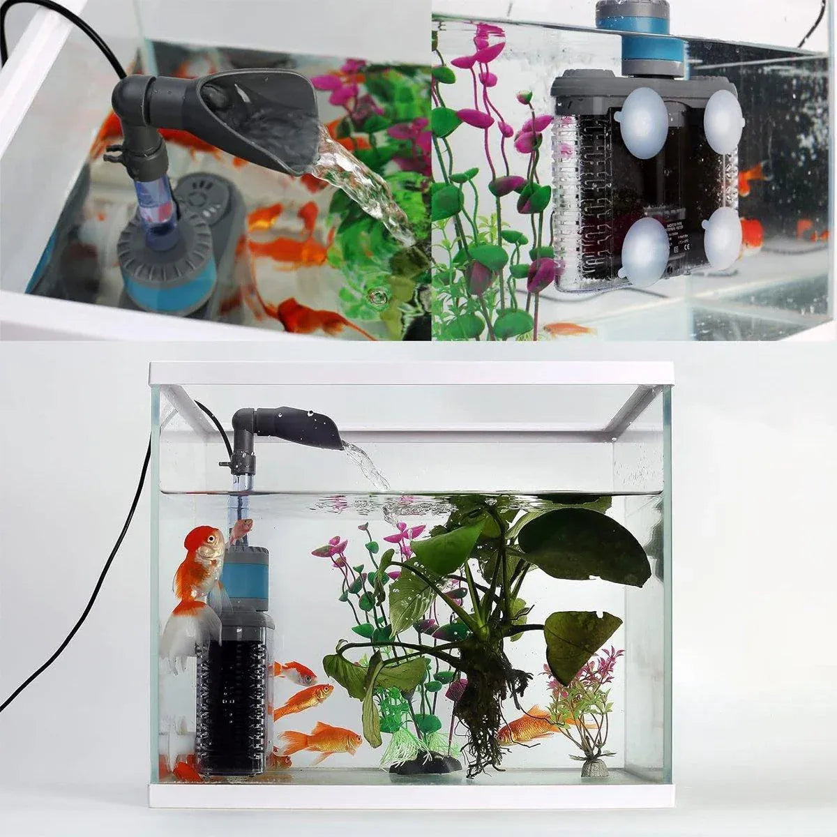 Aquarium Six in One Filter Reverse Air Lift Suction Aeration Wave Maker System V528-FILTER-230588