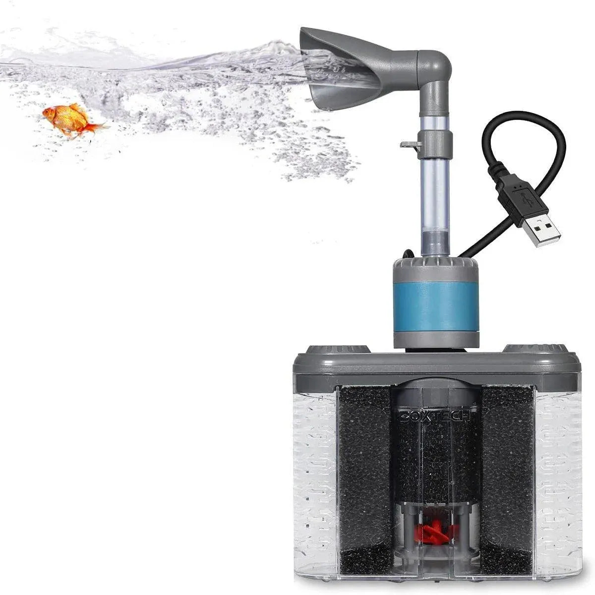 Aquarium Six in One Filter Reverse Air Lift Suction Aeration Wave Maker System V528-FILTER-230588