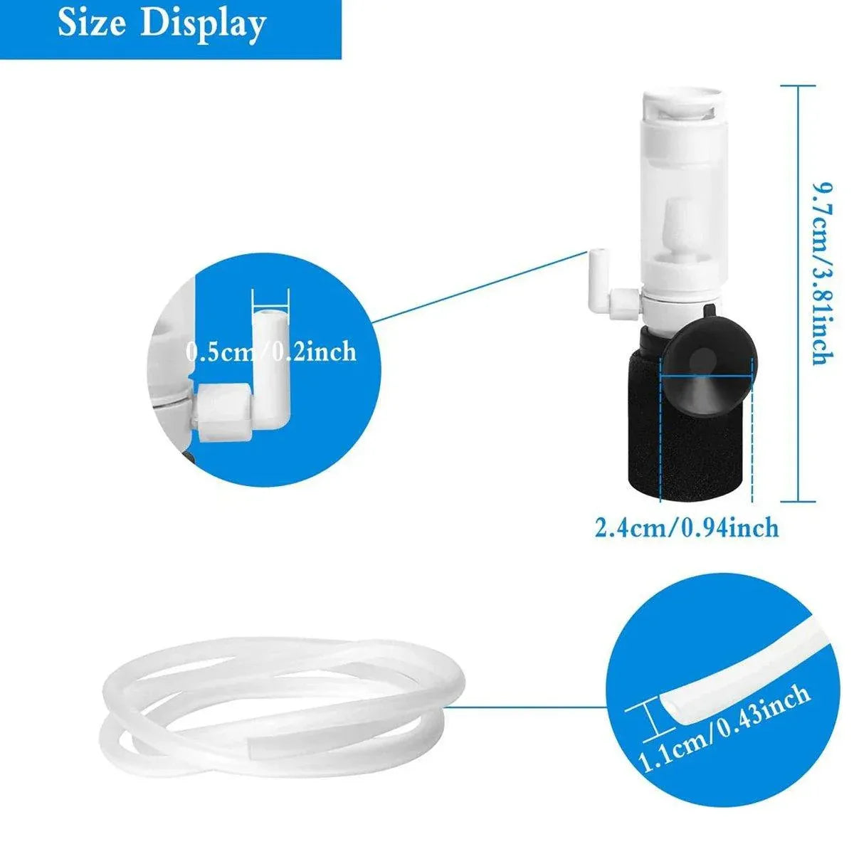 Compact Mini Aquarium Filter 3 in 1 Water Filter Aerator for Fish Tanks Quiet V528-FILTER-2PCS-458008