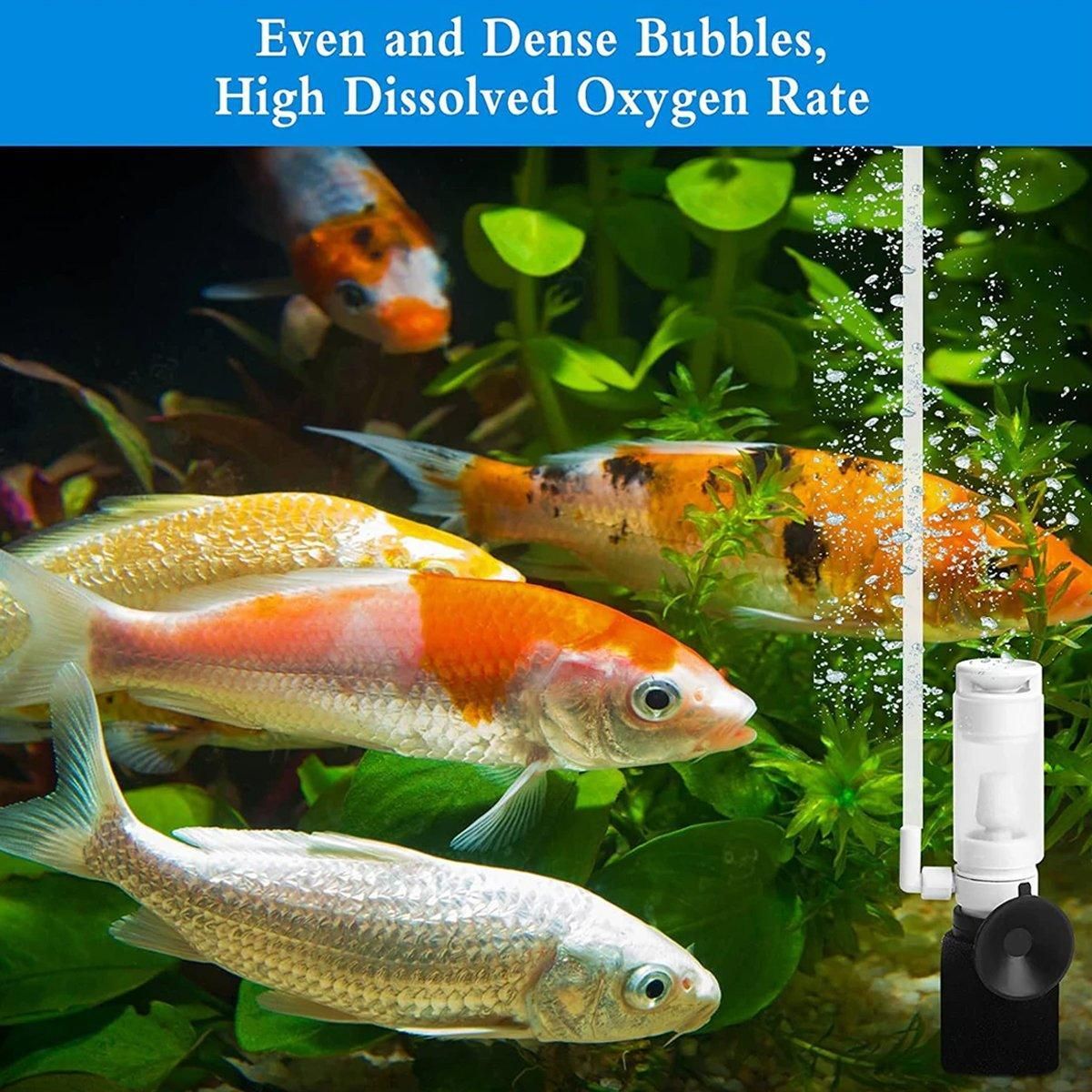 Compact Mini Aquarium Filter 3 in 1 Water Filter Aerator for Fish Tanks Quiet V528-FILTER-2PCS-458008