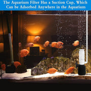 Compact Mini Aquarium Filter 3 in 1 Water Filter Aerator for Fish Tanks Quiet V528-FILTER-2PCS-458008