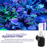 Compact Mini Aquarium Filter 3 in 1 Water Filter Aerator for Fish Tanks Quiet V528-FILTER-2PCS-458008