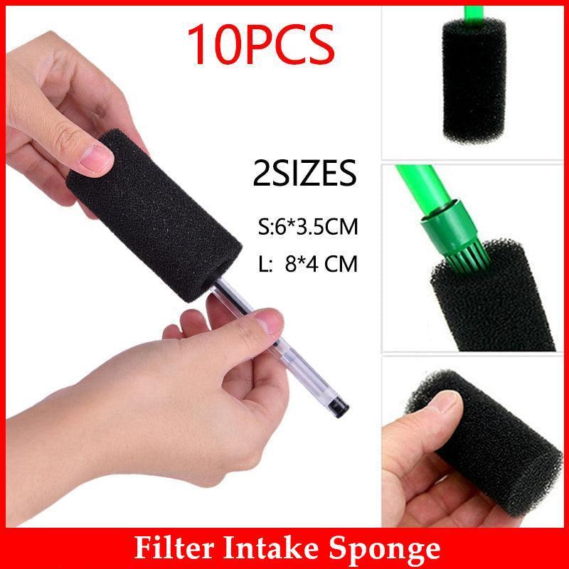 10Pcs Aquarium Filter Intake Sponges Fry Saver Protection - 10PCS Large(8*4CM) V528-FILTER-8CM-10PCS-69155