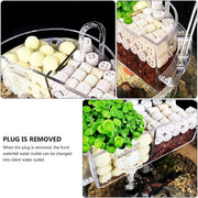 Round Fish Tank Filter Box Aquarium Trickle Box Small External Top Quiet Water Purification Three-in-One V528-FILTER-BOX-S-812358