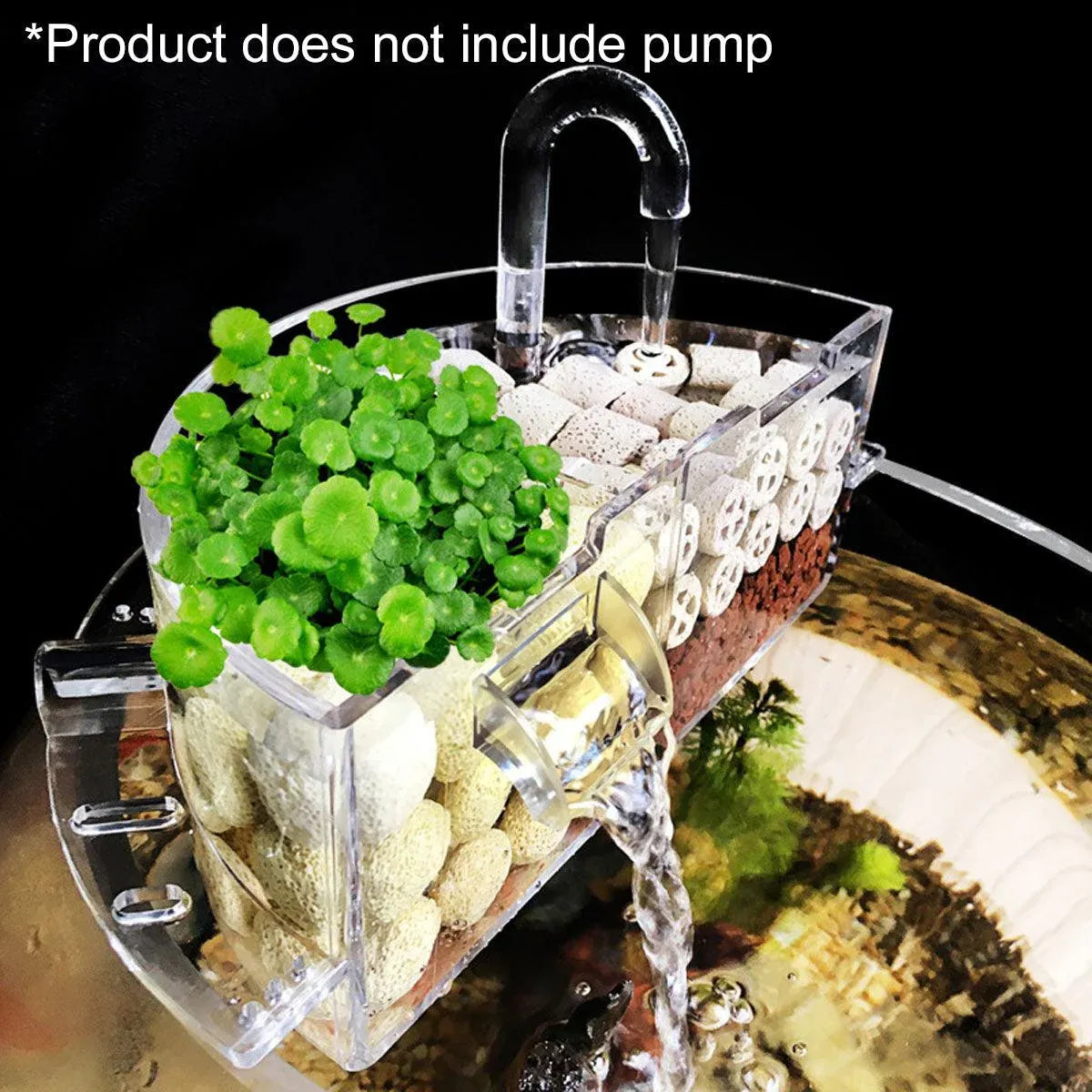 Round Fish Tank Filter Box Aquarium Trickle Box Small External Top Quiet Water Purification Three-in-One V528-FILTER-BOX-XL-359115