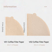 100PCS Coffee Filter Paper Drip Cone Funnel Handmade Filters for Coffee Machine - V01-100PCS V528-FILTER-PAPER-V01-100PCS-887255