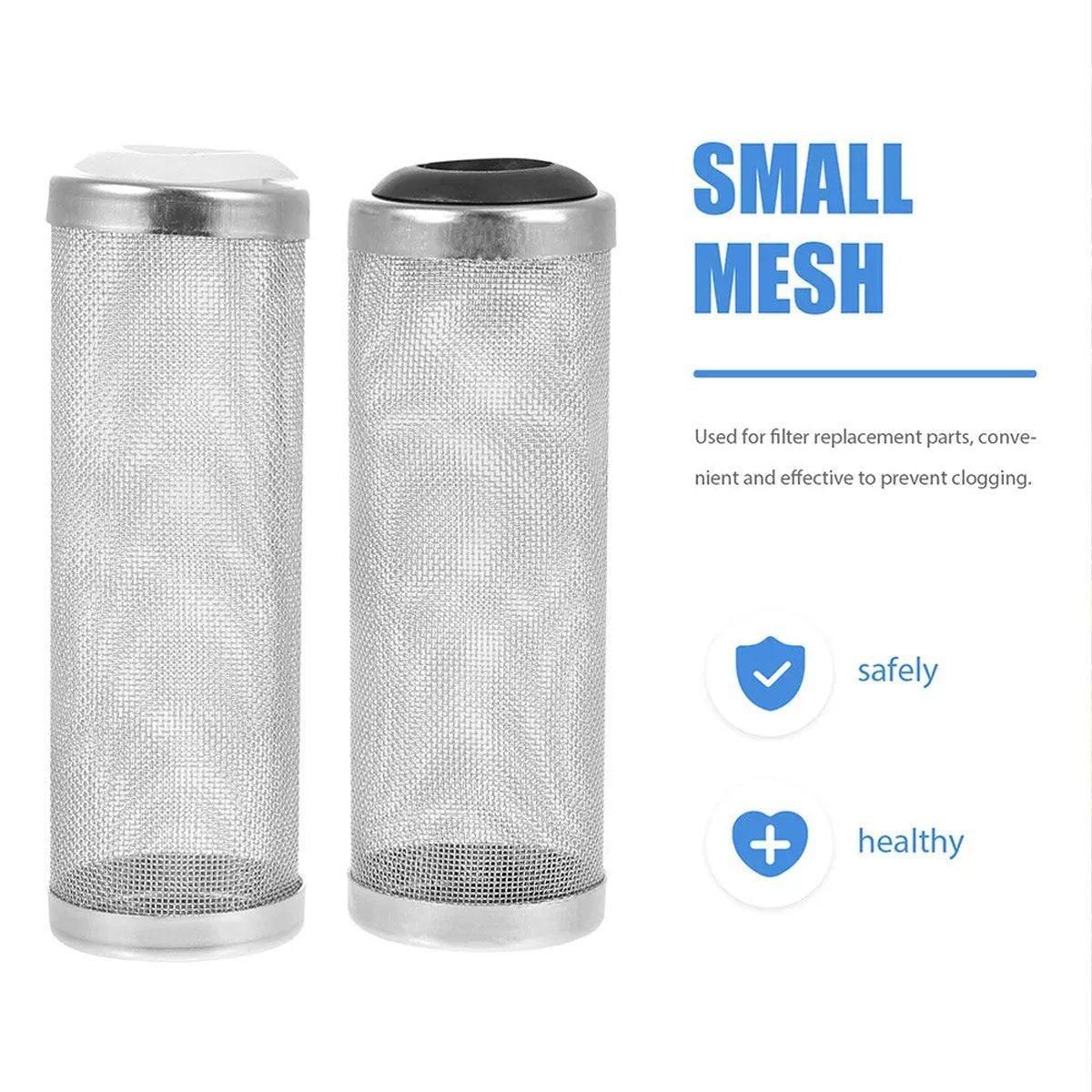 4x Stainless Steel Shrimp Filter Guard Aquarium Intake Protector Fish Safe Mesh - Black-4PCS (16mm) V528-FILTER-SLEEVE-B-L-4PCS-243969