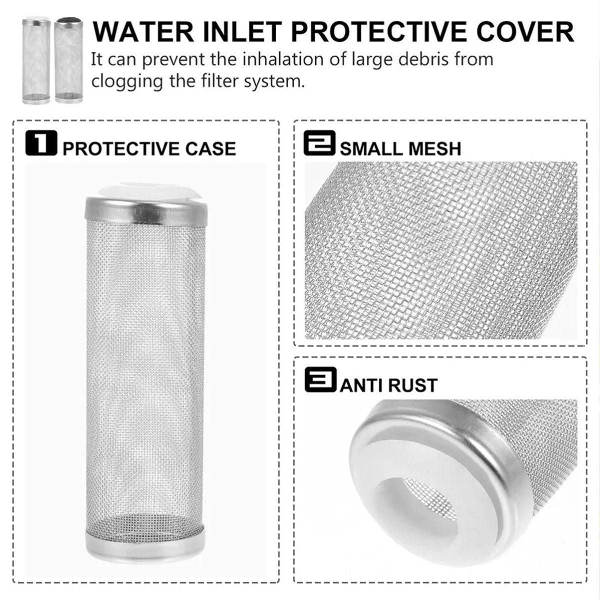 4x Stainless Steel Shrimp Filter Guard Aquarium Intake Protector Fish Safe Mesh - Black-4PCS (12mm)