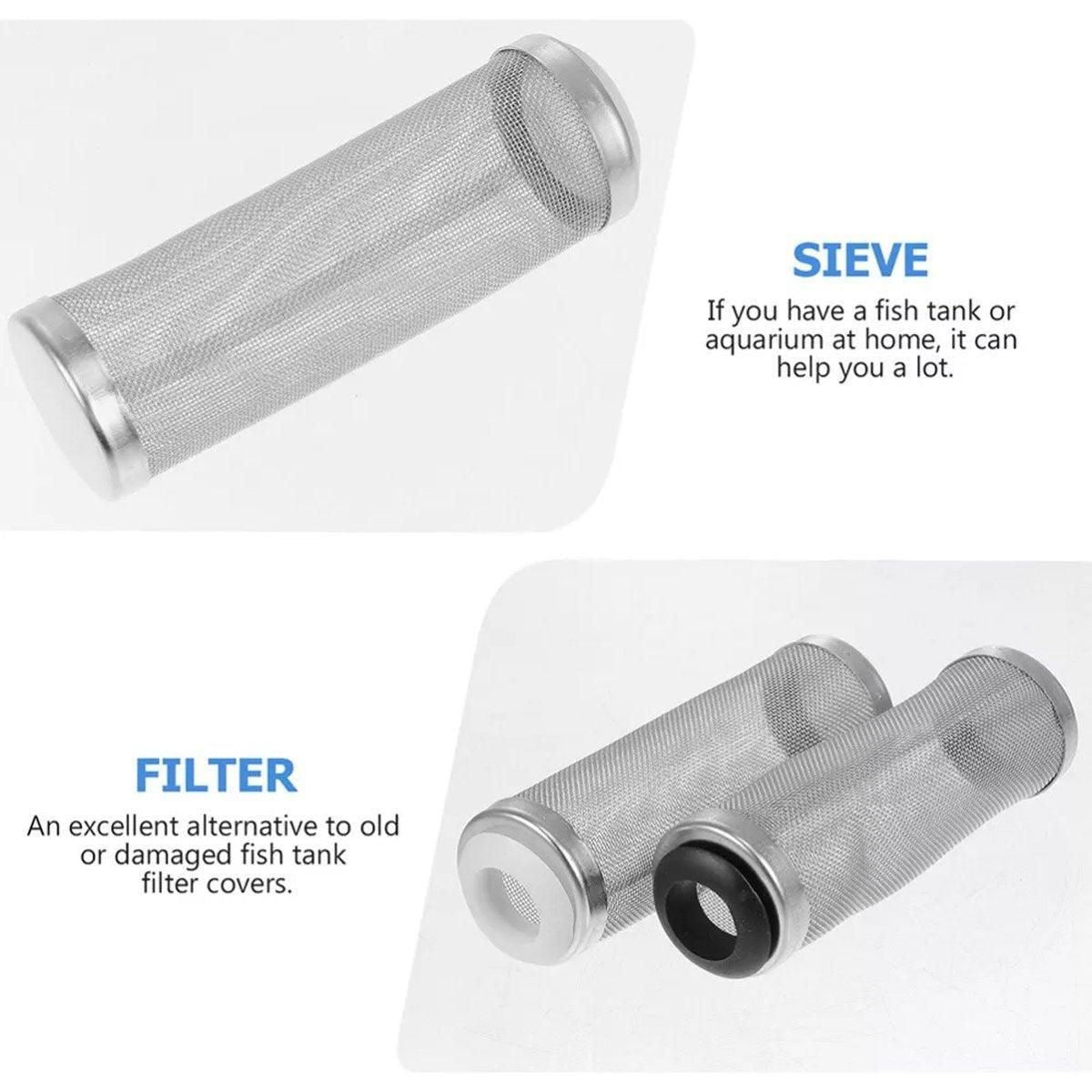 4x Stainless Steel Shrimp Filter Guard Aquarium Intake Protector Fish Safe Mesh - Black-4PCS (12mm)