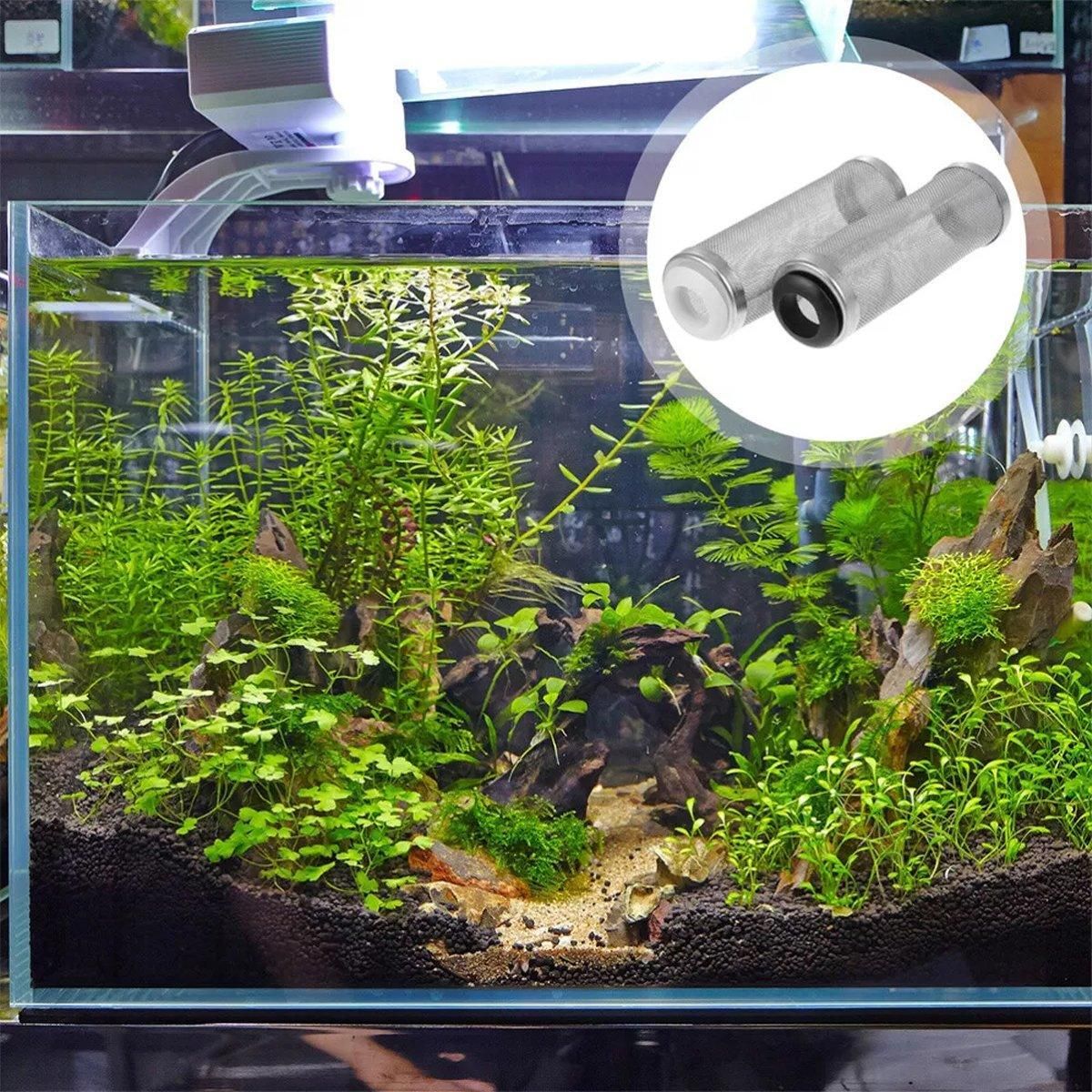 4x Stainless Steel Shrimp Filter Guard Aquarium Intake Protector Fish Safe Mesh - Black-4PCS (12mm)