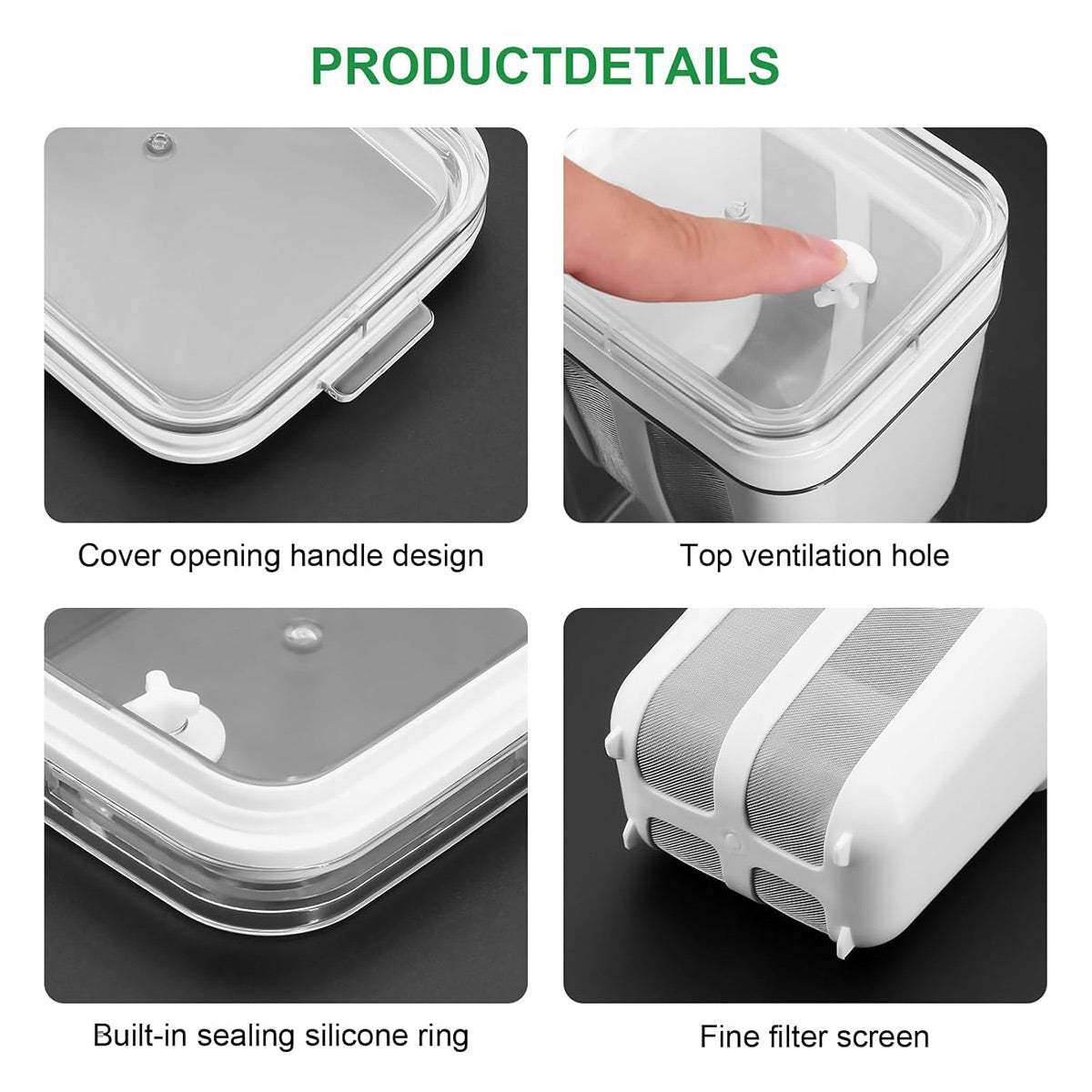 Yoghurt Strainer Filter 1100ml Plastic Container for Draining Yogurt Cheese V528-FILTER-WHITE-247209