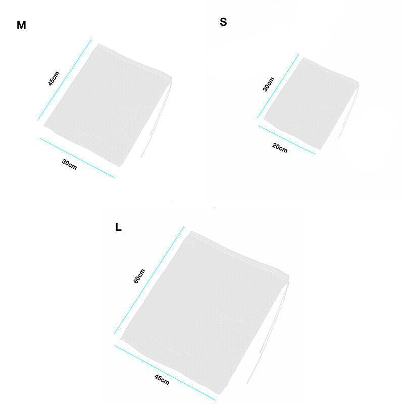 Micron Reusable Nylon Fine Mesh Food Strainer Filter Bag For Nut Milk Coffee - 20*30CM V528-FILTERBAG-20-30CM-5PCS-82783