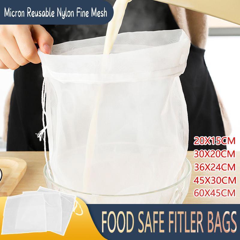 Micron Reusable Nylon Fine Mesh Food Strainer Filter Bag for Nut Milk Coffee - 36 X 24 CM V528-FILTERBAG-36X24CM-987100