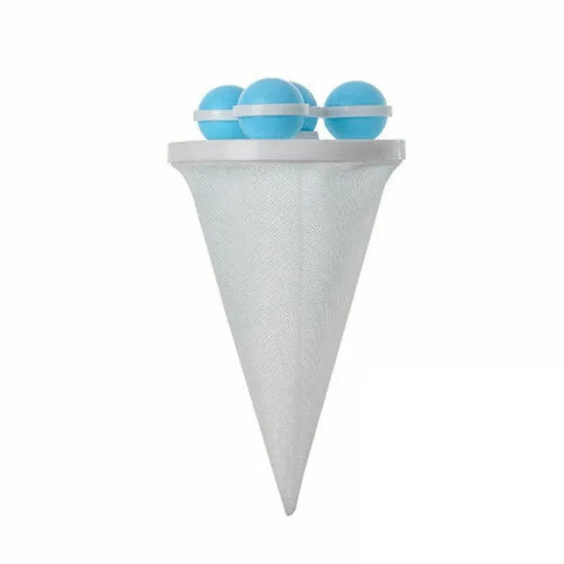 2 Pcs Reusable Hair Lint Catcher Removal Net Bag Wash Machine Float Filter - Blue V528-FILTERCOLLECTOR-BLUE-2-233929