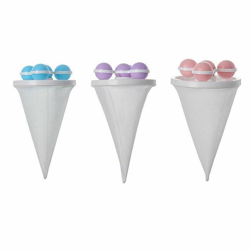 2 Pcs Reusable Hair Lint Catcher Removal Net Bag Wash Machine Float Filter - Blue V528-FILTERCOLLECTOR-BLUE-2-233929
