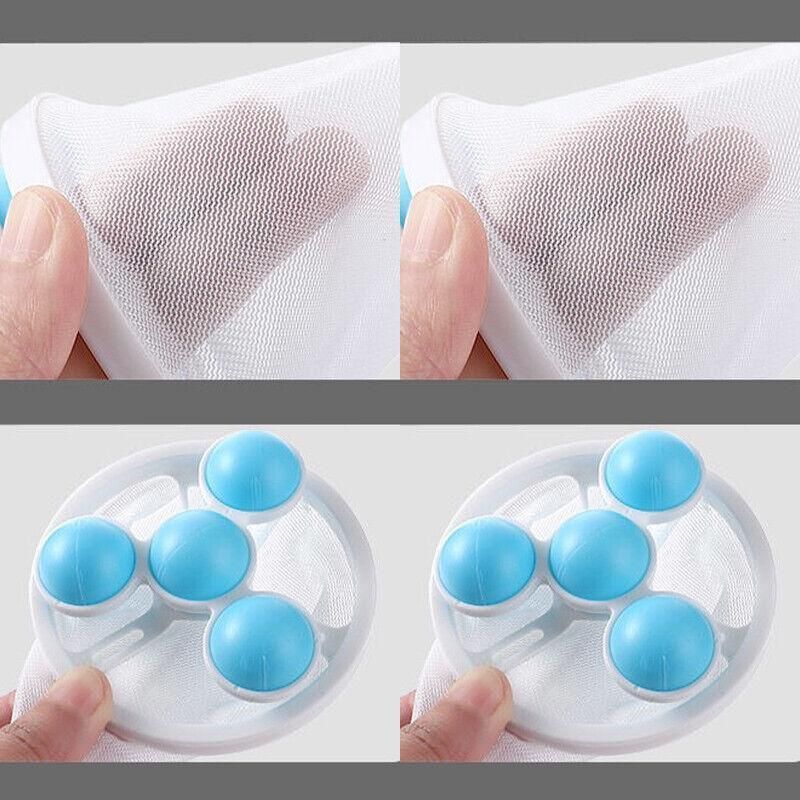 2 Pcs Reusable Hair Lint Catcher Removal Net Bag Wash Machine Float Filter - Blue V528-FILTERCOLLECTOR-BLUE-2-233929