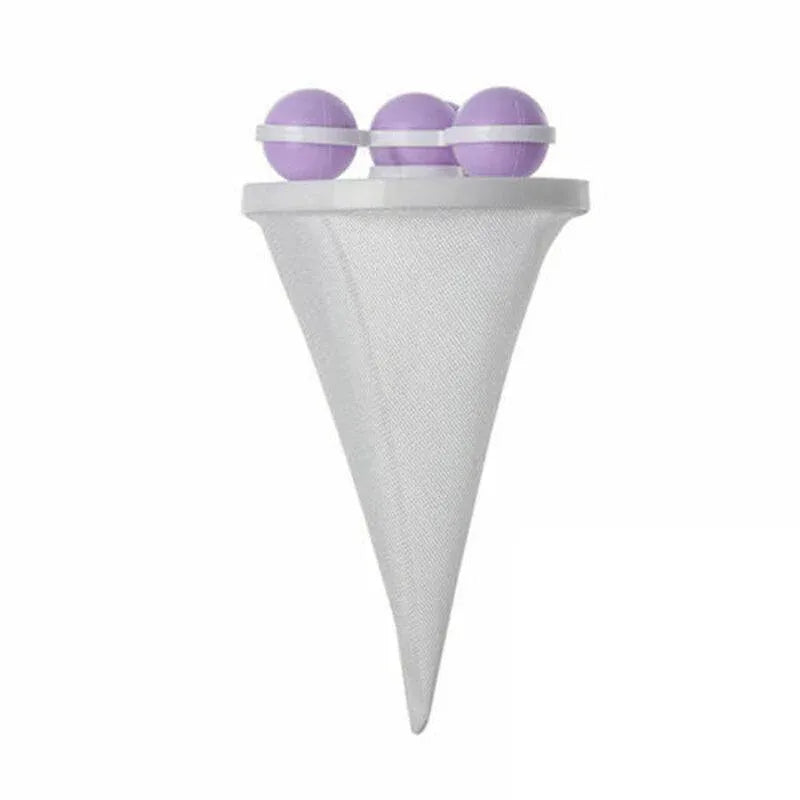 2 Pcs Reusable Hair Lint Catcher Removal Net Bag Wash Machine Float Filter - Purple V528-FILTERCOLLECTOR-PURPLE-2-804071