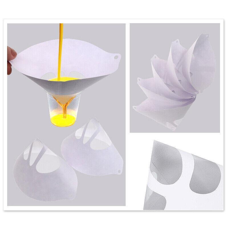 Up to 100PCS Micron Paint Paper Strainers Sieve Filter Nylon Mesh Net Funnel - 10PCS V528-FILTERPAPER-10PCS-43237