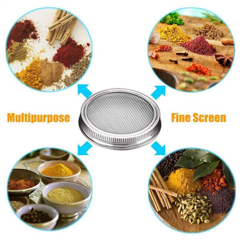 Metal Mesh Screen Sprouting Strainer Lid Filter Cover For Wide Mouth Mason Jar - 1SET V528-FILTERS-1PCS-6451412