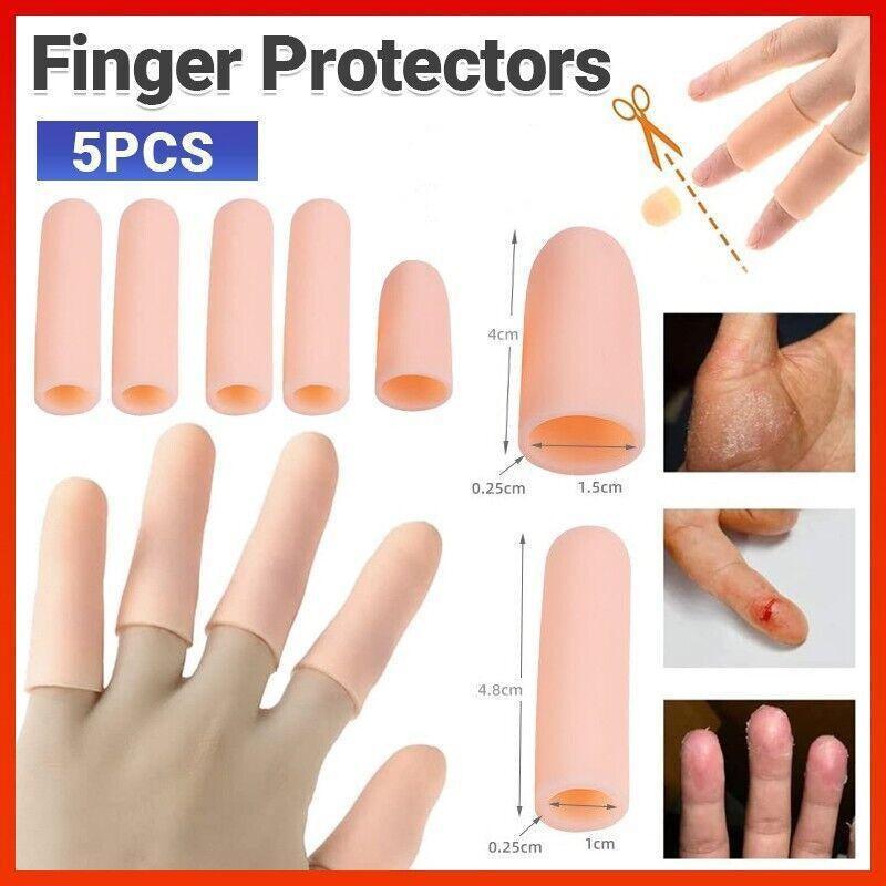5Pcs Silicone Finger Protector Finger Caps Tube Anti-Slip Finger Cover Au Stock V528-FINGERPROTECTORS-5PCS-544241
