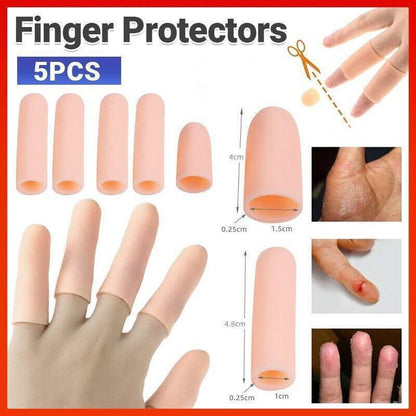 5Pcs Silicone Finger Protector Finger Caps Tube Anti-Slip Finger Cover Au Stock V528-FINGERPROTECTORS-5PCS-544241