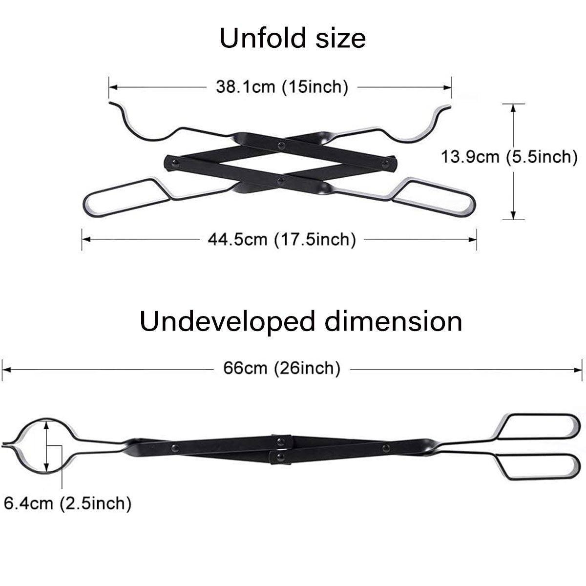 Folding Fireplace Tongs Grip Fire Pit Pliers Outdoor Indoor Fire Tools Durable V528-FIREPLACE-TONGS-FOLDING-219083