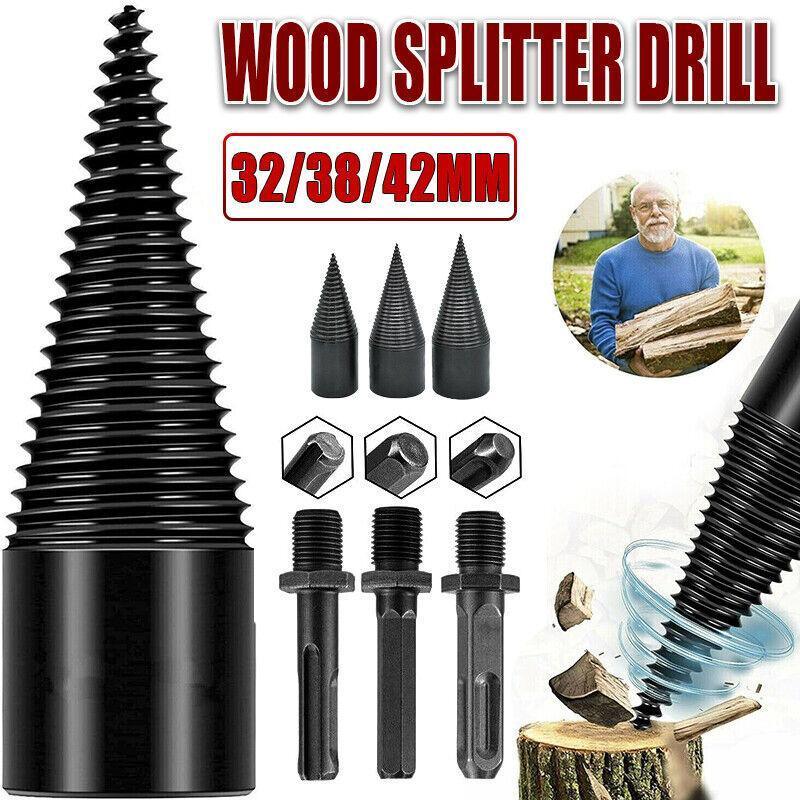 32-42mm High Speed Twist Firewood Drill Bit Wood Splitting Splitter Cone Driver - 32MM V528-FIREWOODDRILL-32MM-465323