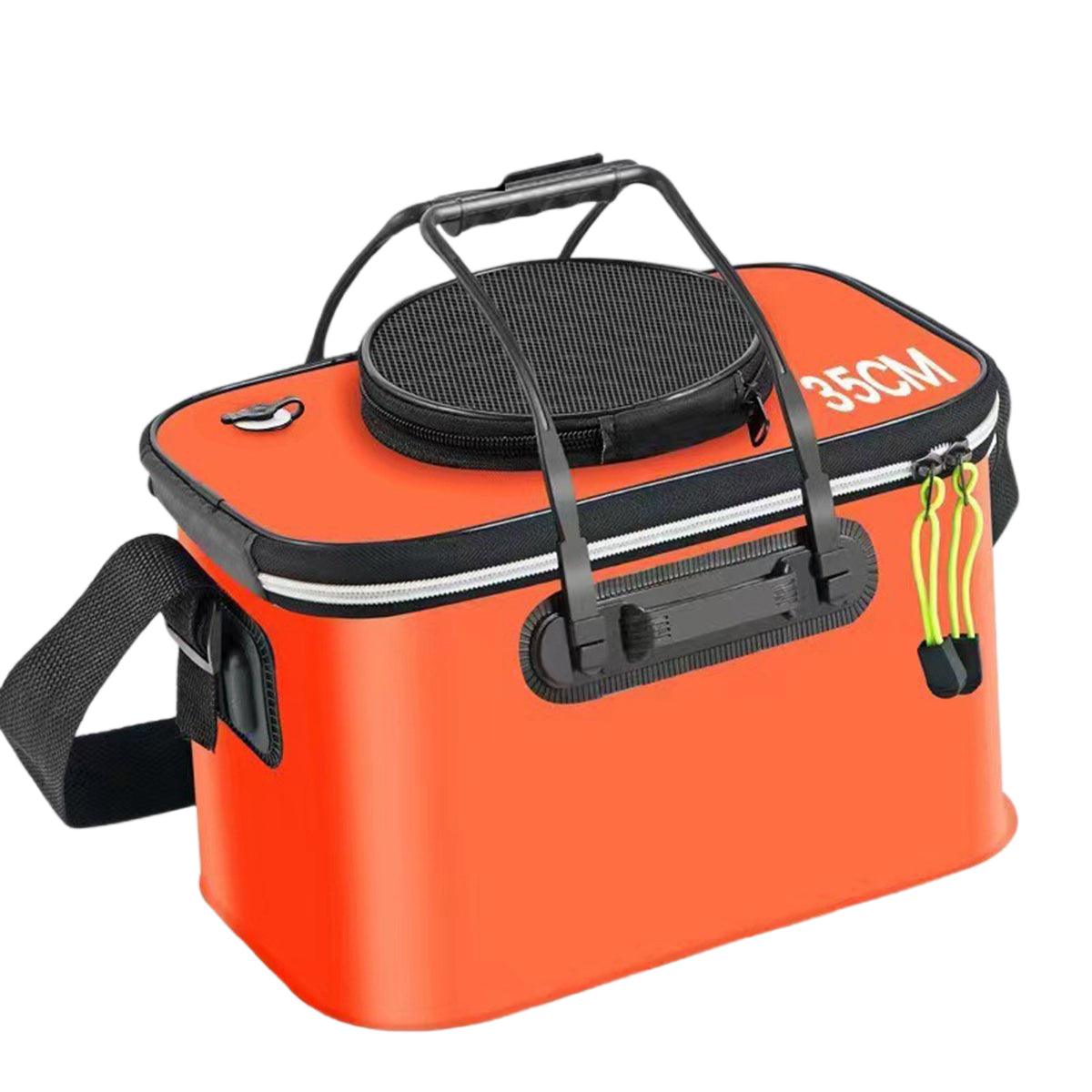 Portable Folding EVA Fishing Bucket Multi Use Live Fish Container with Strap - Black-40cm V528-FISH-BUCKET-BLACK-40-273729