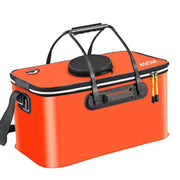Portable Folding EVA Fishing Bucket Multi Use Live Fish Container with Strap - Orange-40cm V528-FISH-BUCKET-ORANGE-40-656036
