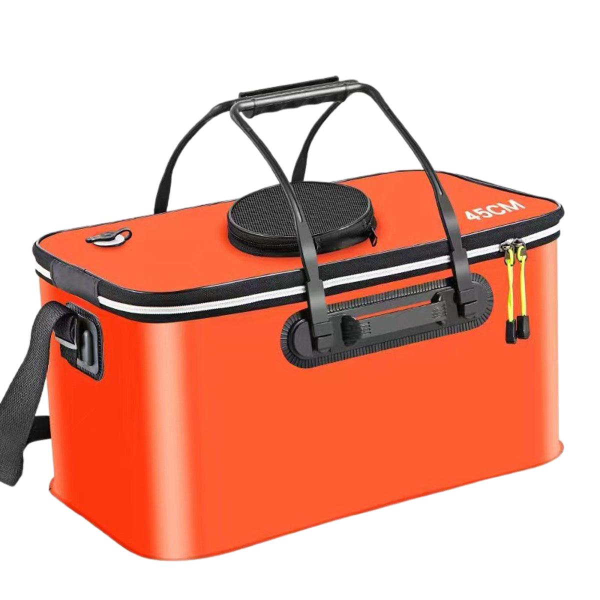 Portable Folding EVA Fishing Bucket Multi Use Live Fish Container with Strap - Orange-40cm V528-FISH-BUCKET-ORANGE-40-656036