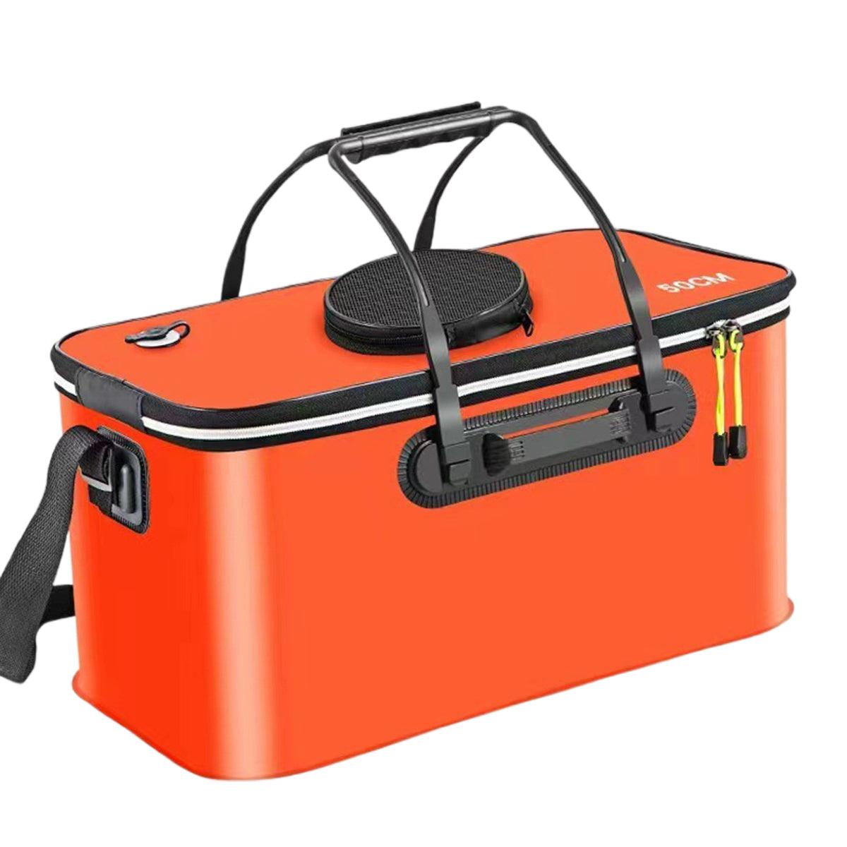 Portable Folding EVA Fishing Bucket Multi Use Live Fish Container with Strap - Orange-40cm V528-FISH-BUCKET-ORANGE-40-656036