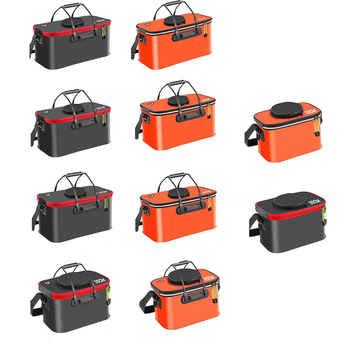 Portable Folding EVA Fishing Bucket Multi Use Live Fish Container with Strap - Orange-50cm V528-FISH-BUCKET-ORANGE-50-220107