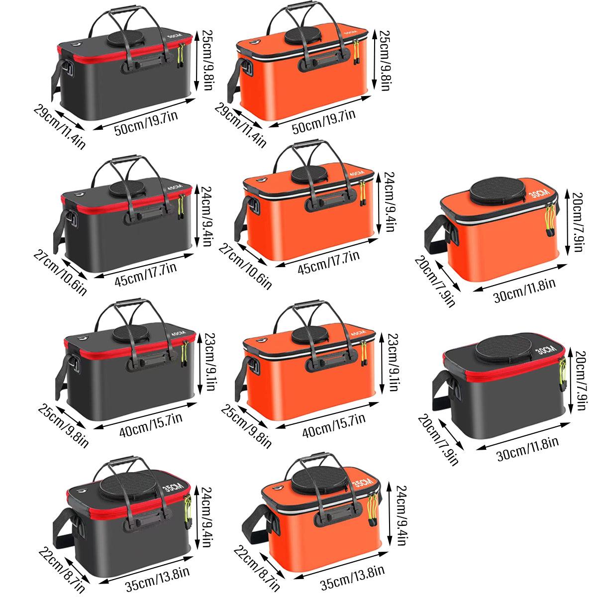 Portable Folding EVA Fishing Bucket Multi Use Live Fish Container with Strap - Orange-50cm V528-FISH-BUCKET-ORANGE-50-220107