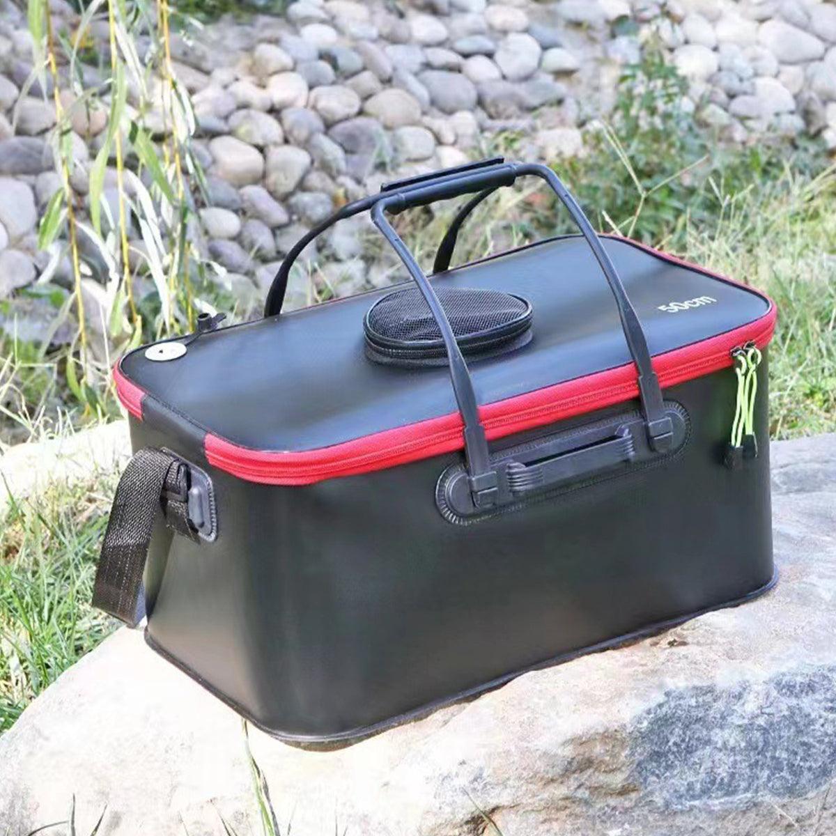 Portable Folding EVA Fishing Bucket Multi Use Live Fish Container with Strap - Orange-50cm V528-FISH-BUCKET-ORANGE-50-220107
